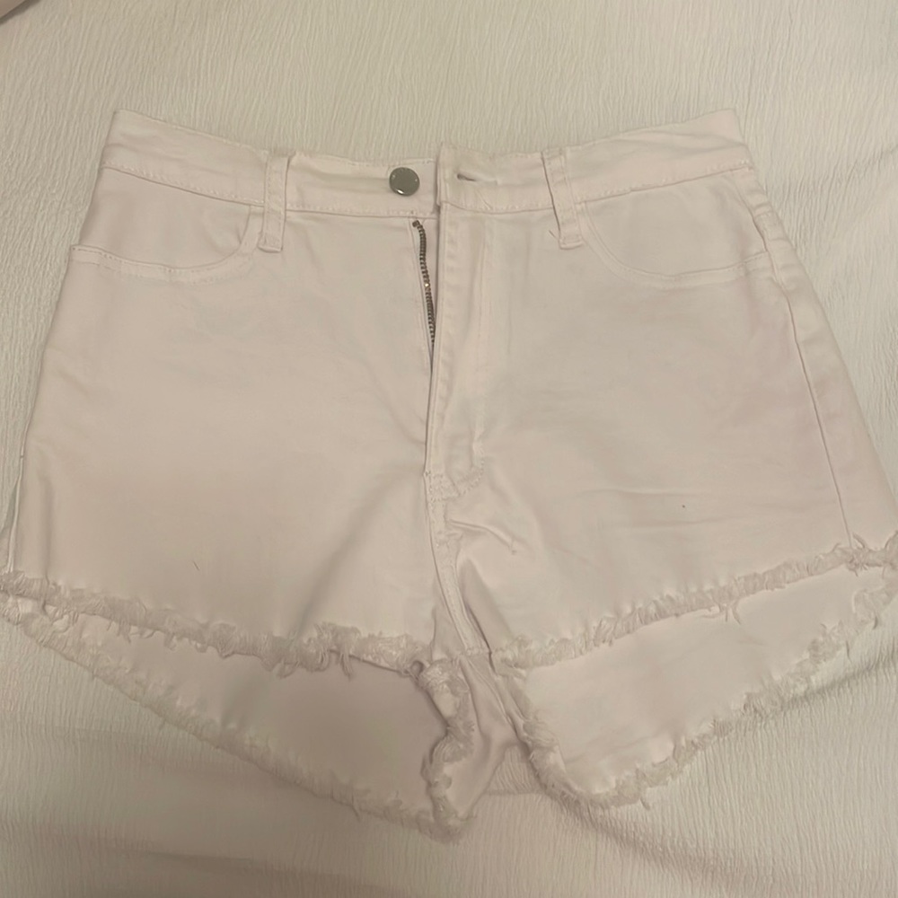 White denim shorts
